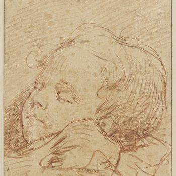 Jean-Baptiste Greuze, Étude d'enfant endormi © GrandPalaisRmn ( musée du Louvre) - Thierry Le Mage